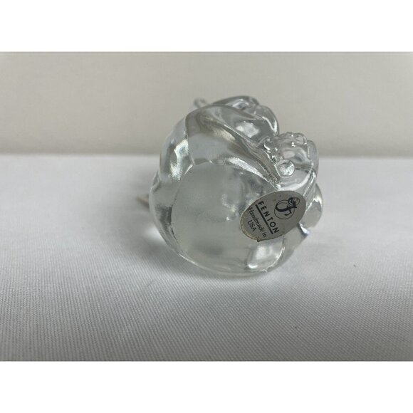 Fenton Clear Glass Bear Figurine Purple Amethyst Heart February Birthstone - Picture 5 of 8